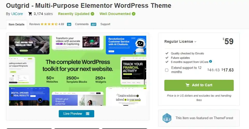 Outgrid Theme Review – Best WordPress Theme for Creatives