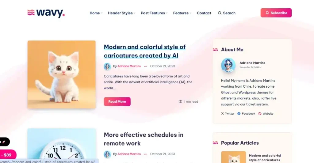 Wavy WordPress Theme Review – Best Choice for Blogs