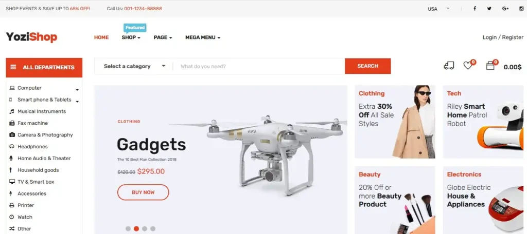 Yozi Multipurpose Electronics WooCommerce WordPress Theme